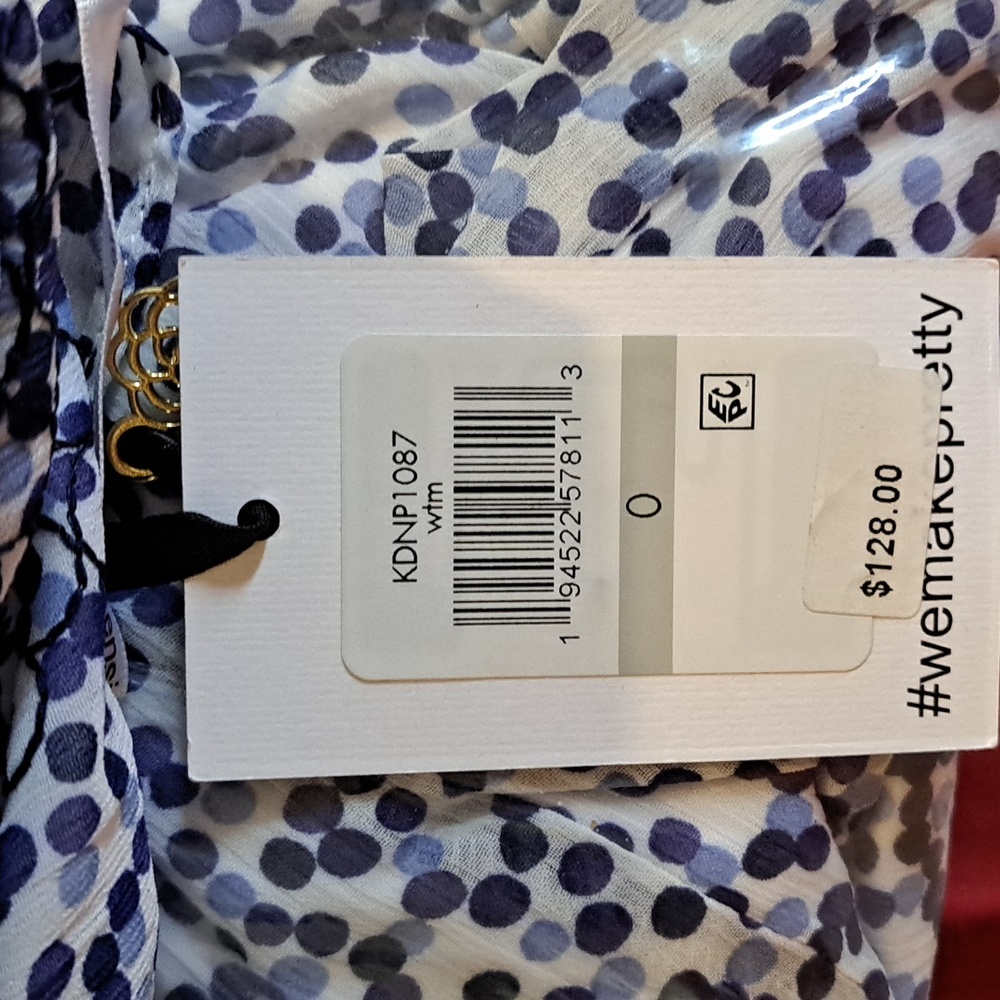 KENSIE Womens Boho Blue Dots Sheer Lined Sleeveless Keyhole Maxi Dress, Sz 0, 4 - Picture 6 of 7